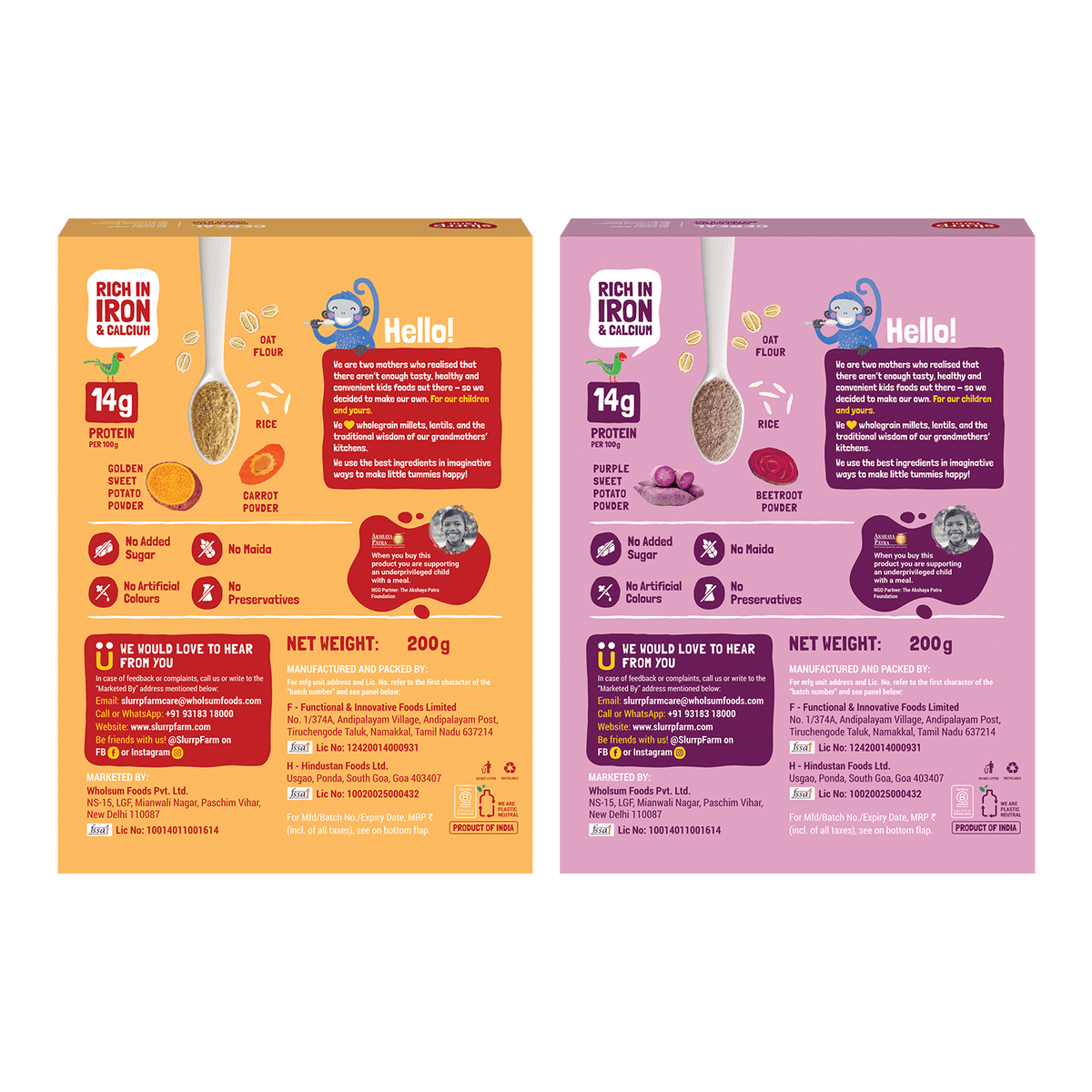 Slurrp Farm Cereal Carrot & Beetroot Sweet Potato Cereal Combo