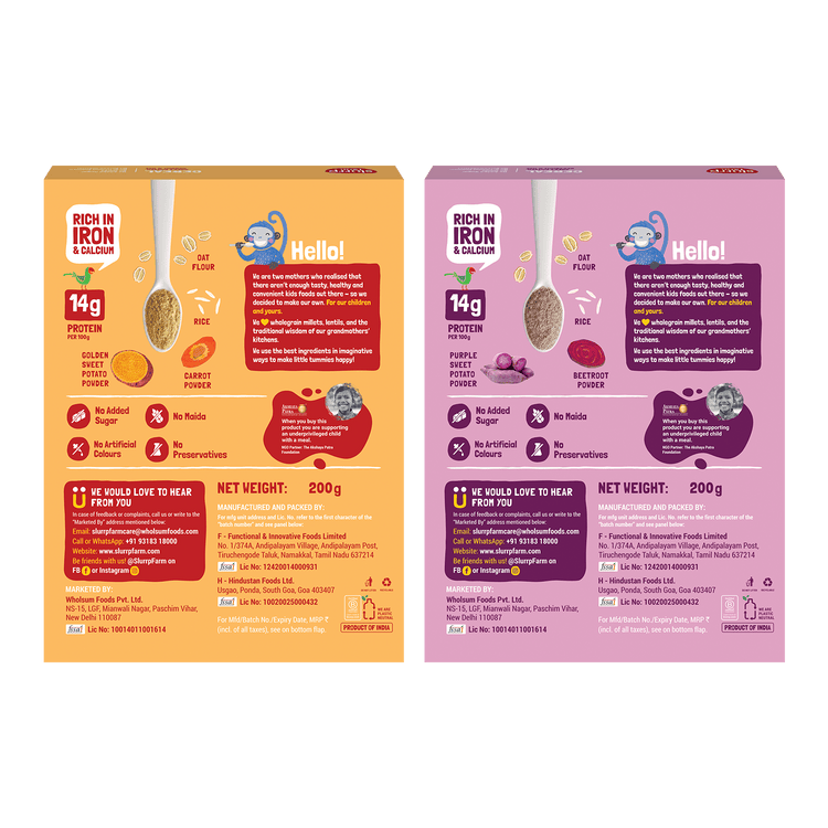 Slurrp Farm Cereal Carrot & Beetroot Sweet Potato Cereal Combo