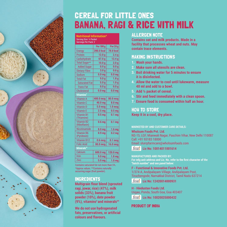 Slurrp Farm Cereal Cereal Trial Packs Combo (Pack of 4)