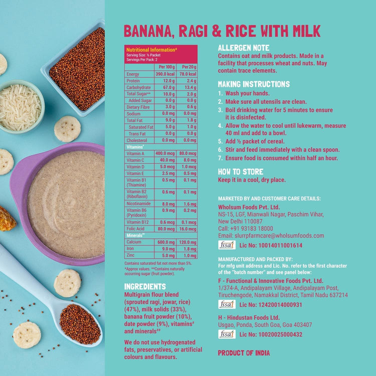 Slurrp Farm Cereal Cereal Trial Packs Combo (Pack of 6)