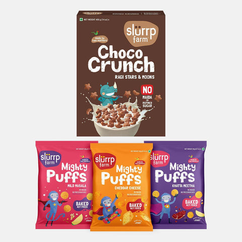 Choco Crunch Cereal & Baked Mighty Jowar Puffs Comb