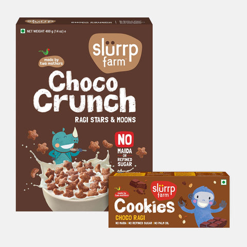 The Anytime Snack Combo: Choco Crunch – Ragi Stars and Moons & Choco Ragi Cookies