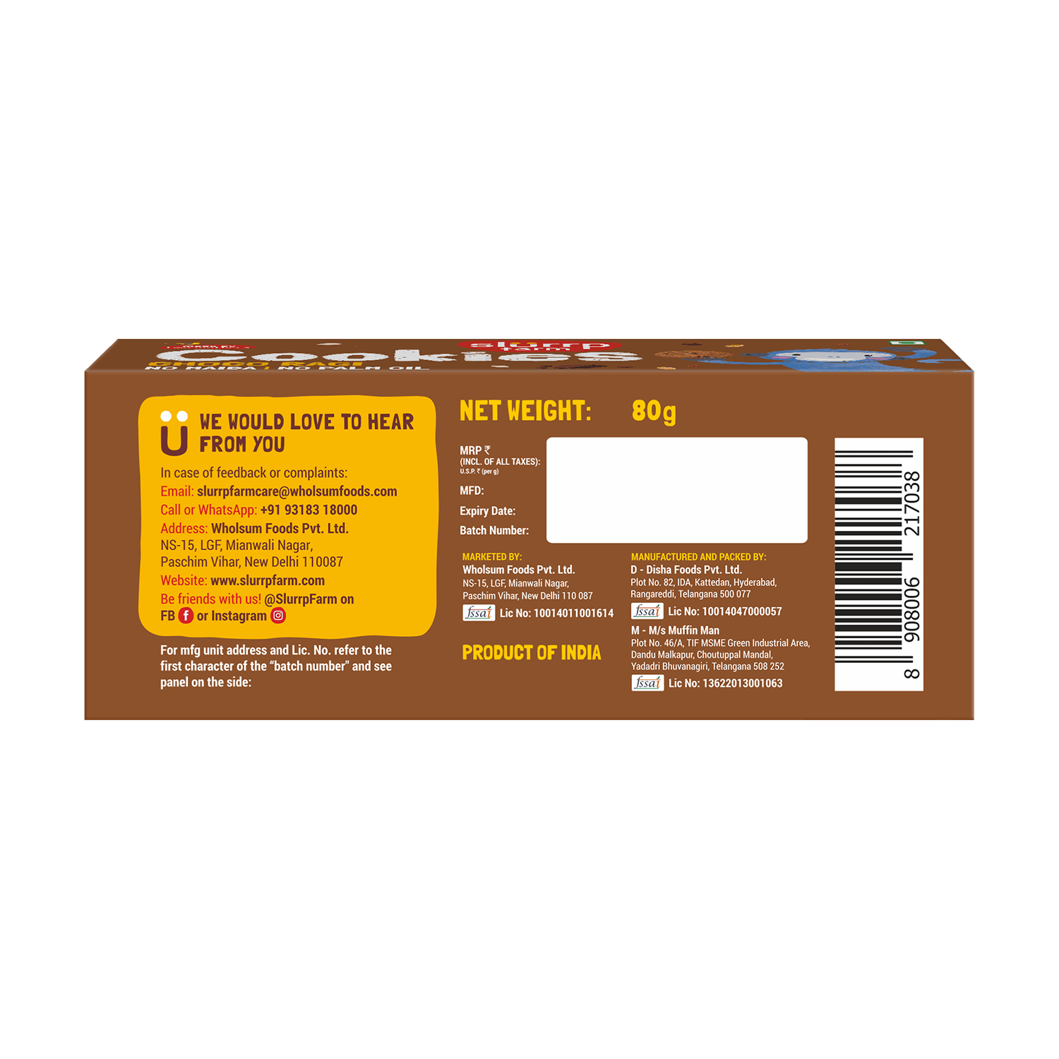 Slurrp Farm Cookies Choco Ragi Cookies | Yummy Multigrain Biscuit