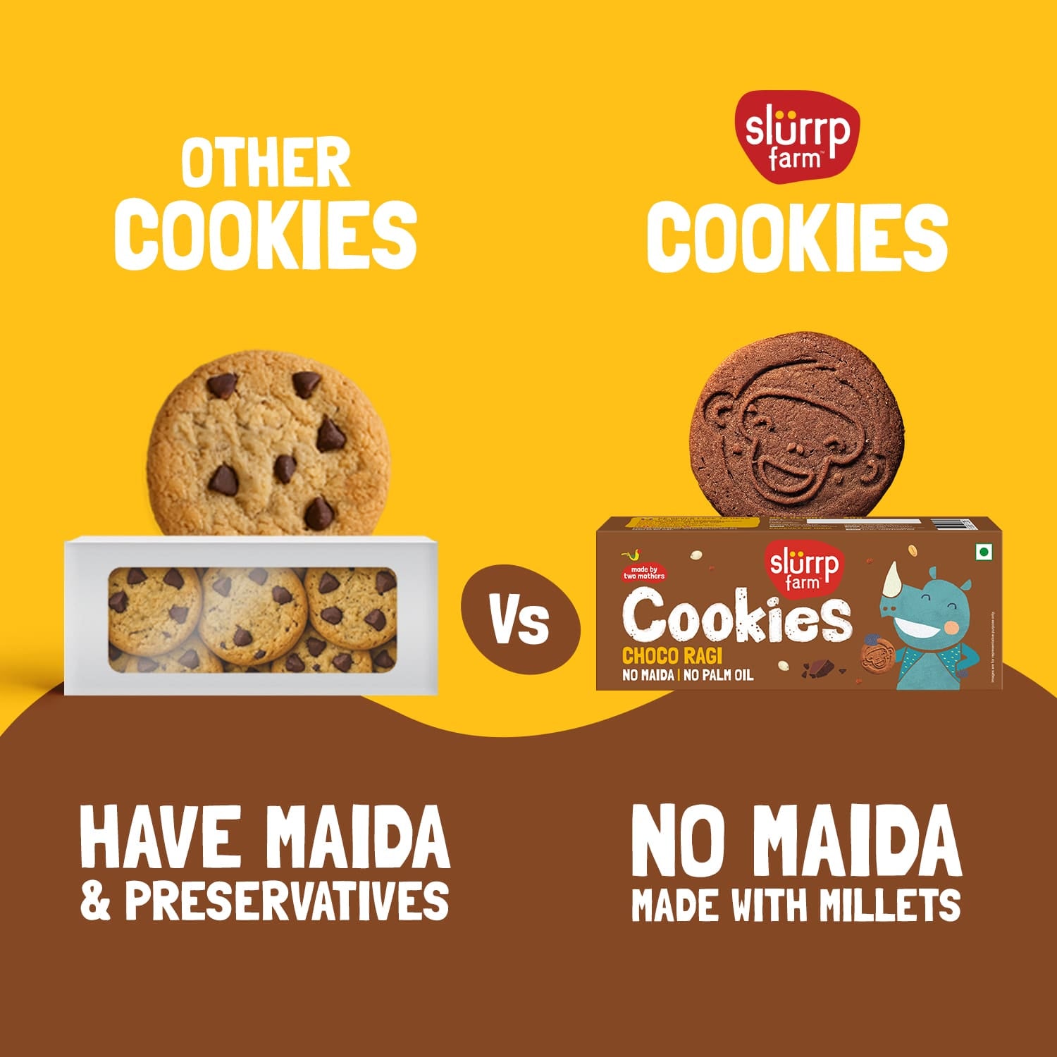 Slurrp Farm Cookies Choco Ragi Cookies | Yummy Multigrain Biscuit