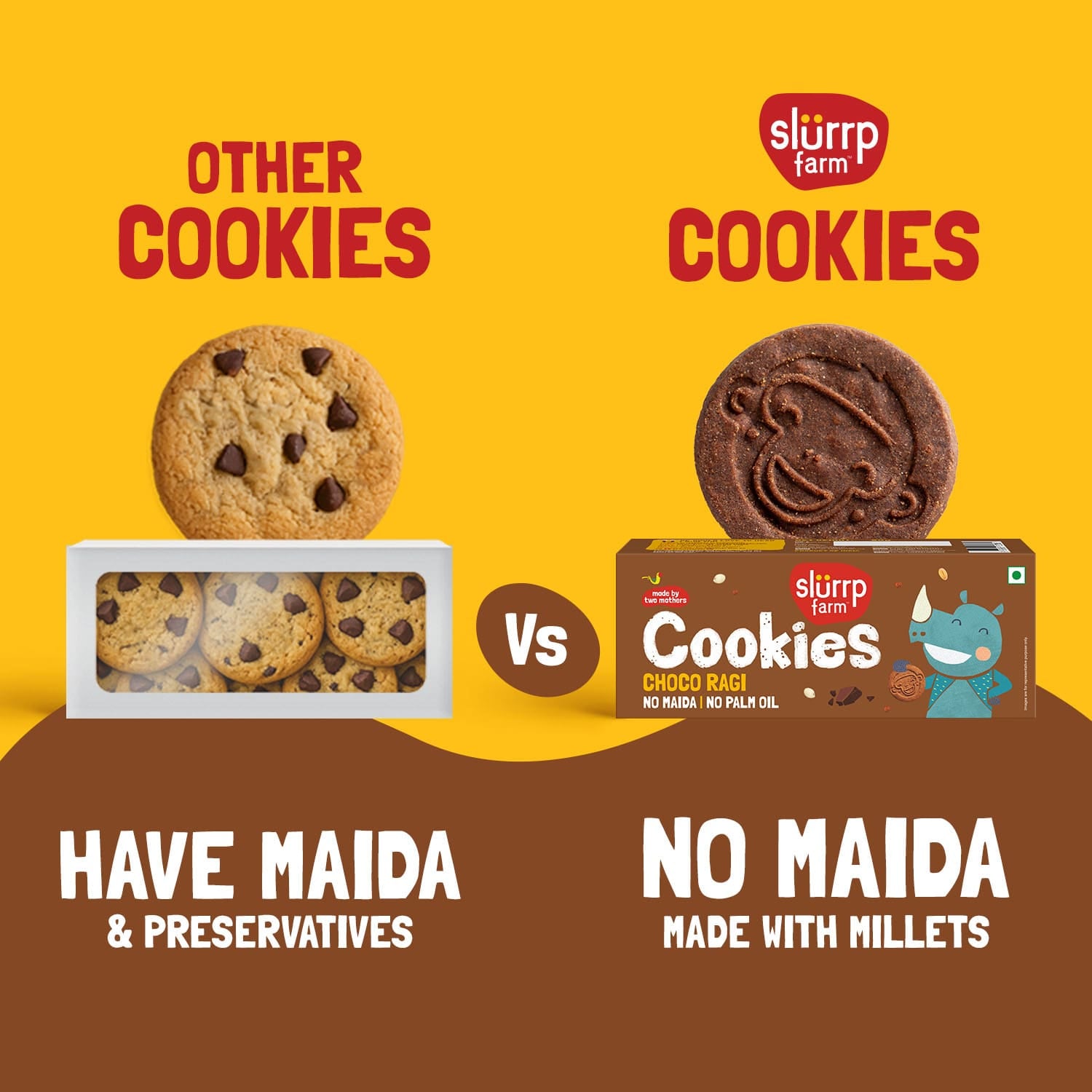 Slurrp Farm Cookies Choco Ragi Cookies | Yummy Multigrain Biscuits