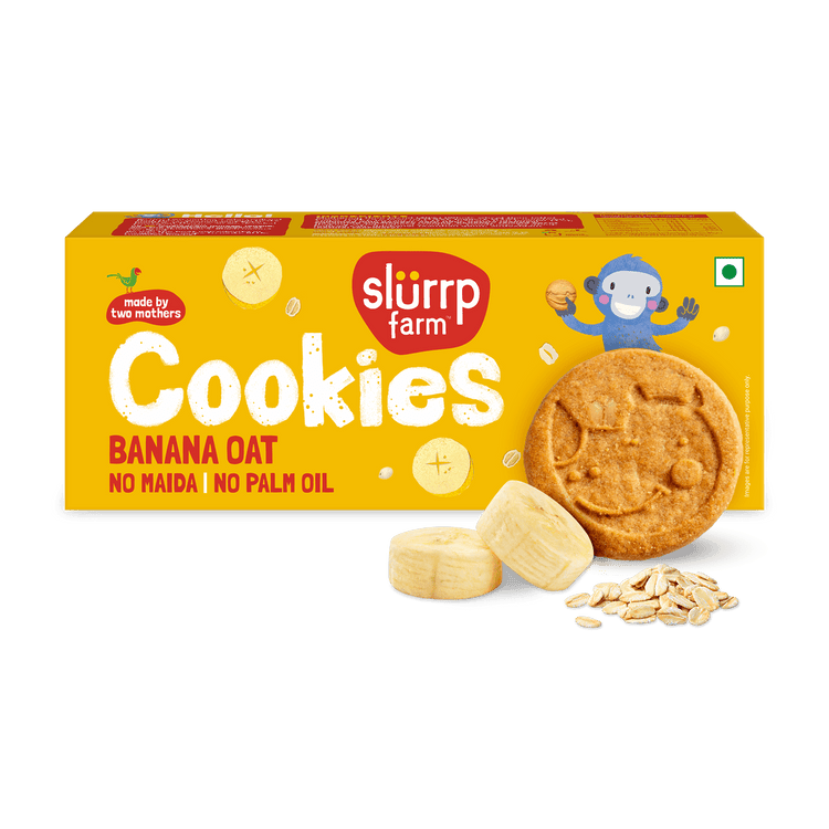 Slurrp Farm Cookies Choco Ragi and Banana Oat Cookies Combo Pack of 4