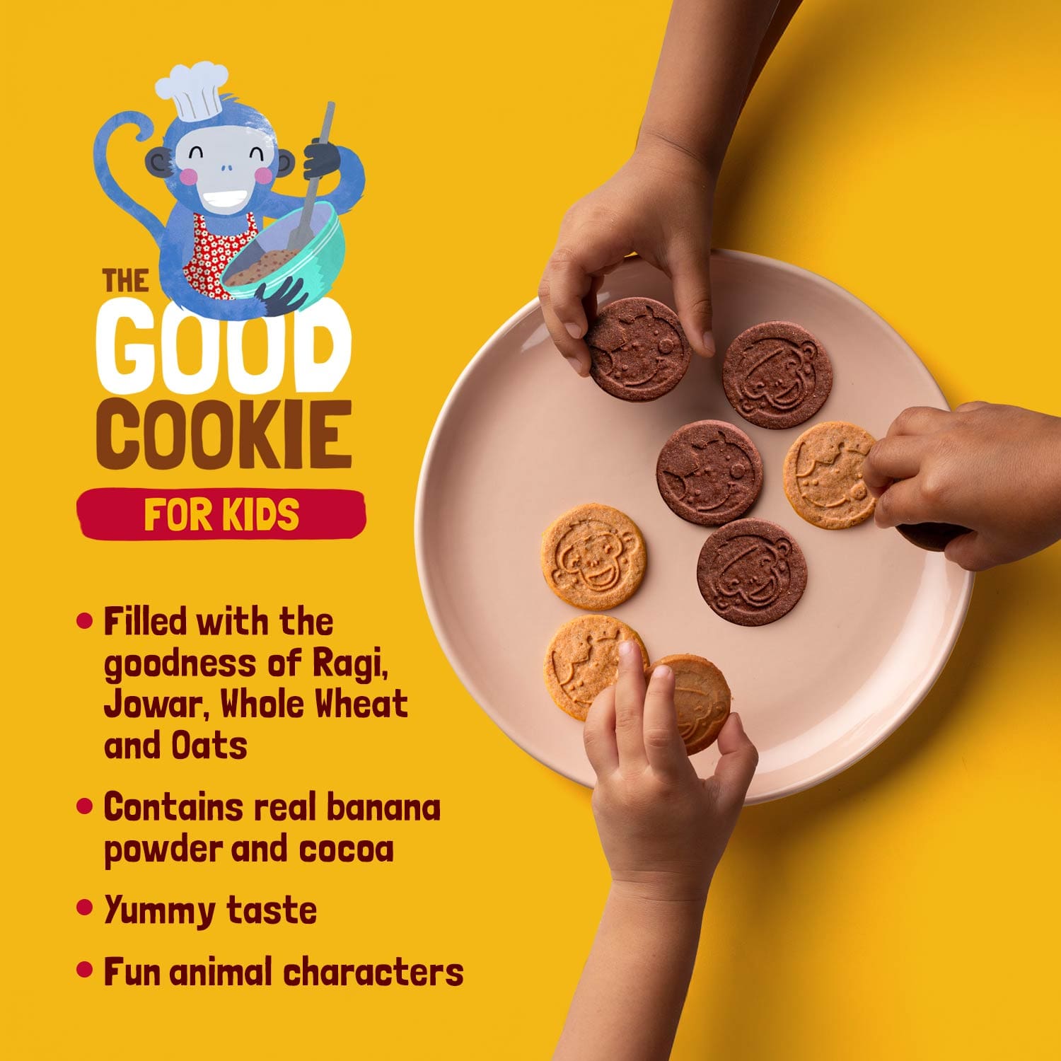 Slurrp Farm Cookies Banana Oat Cookies Combo Pack of 4