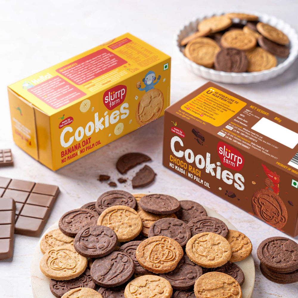Choco Ragi and Banana Oat Cookies Combo Pack of 2