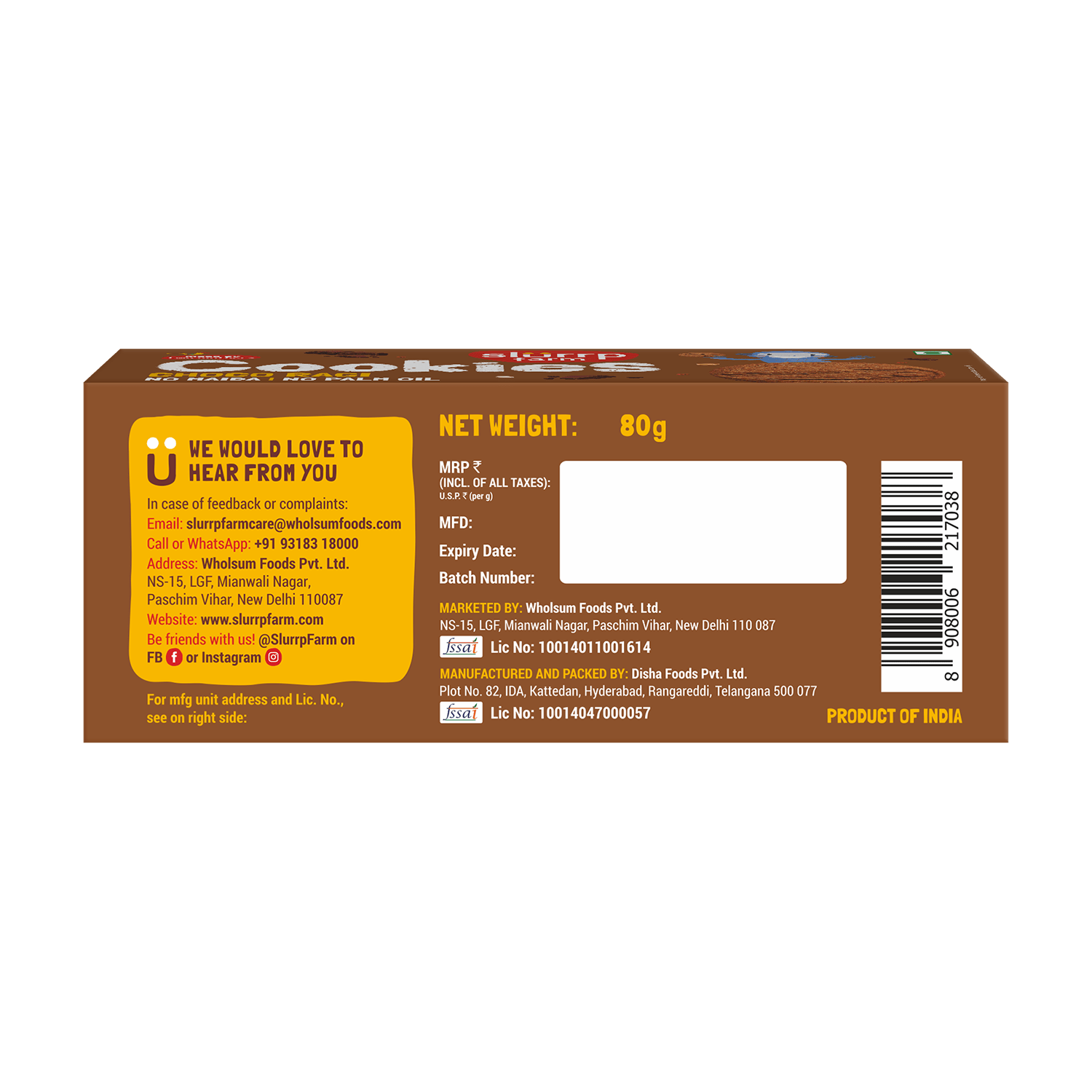 Slurrp Farm Choco Ragi and Banana Oat Cookies Combo Pack of 2