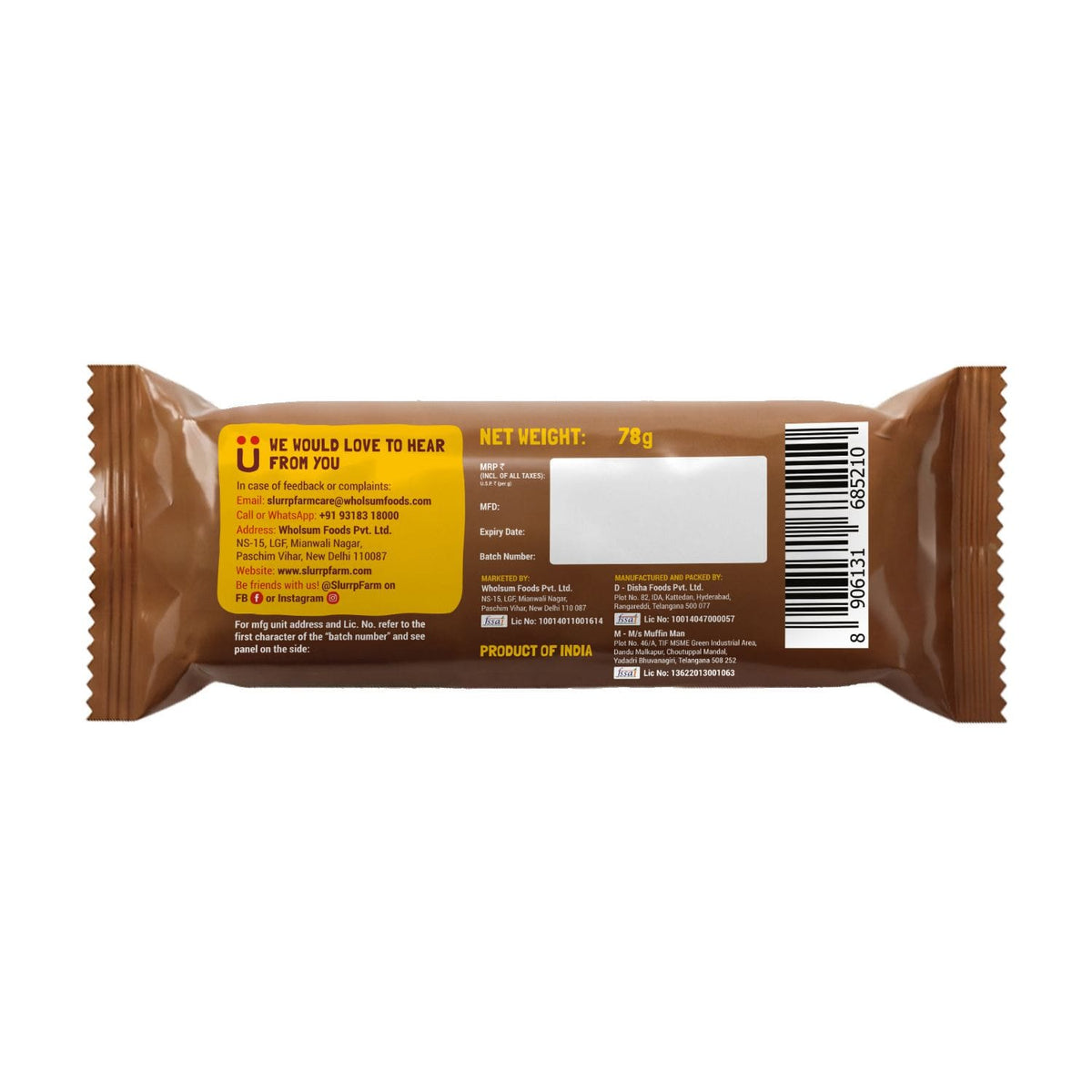 Slurrp Farm Choco Ragi Cookies Slug