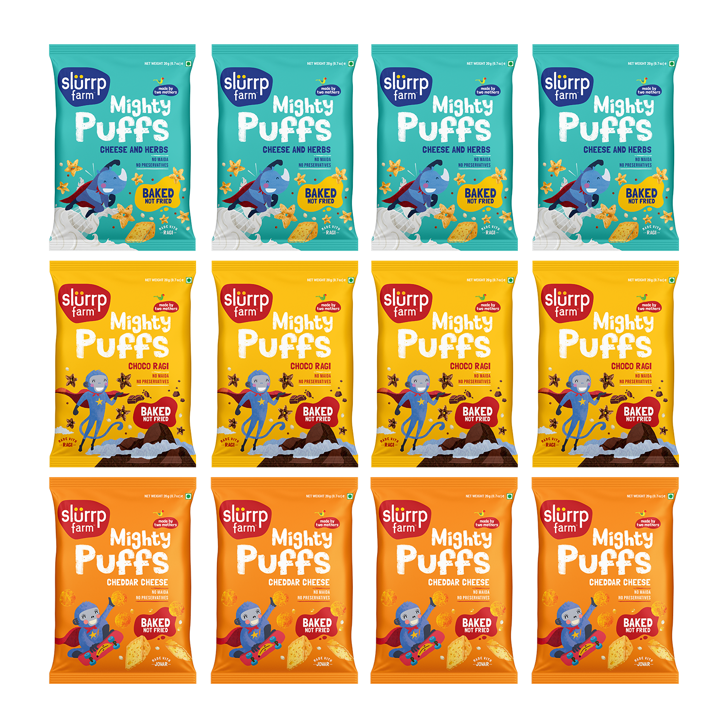 Slurrp Farm Puffs Combo- Pack of 12