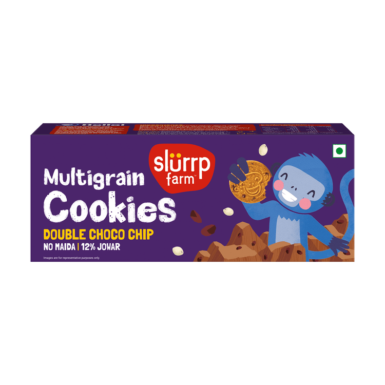 Slurrp Farm Cookies Double Choco Chip Cookies I Yummy Multigrain Biscuits