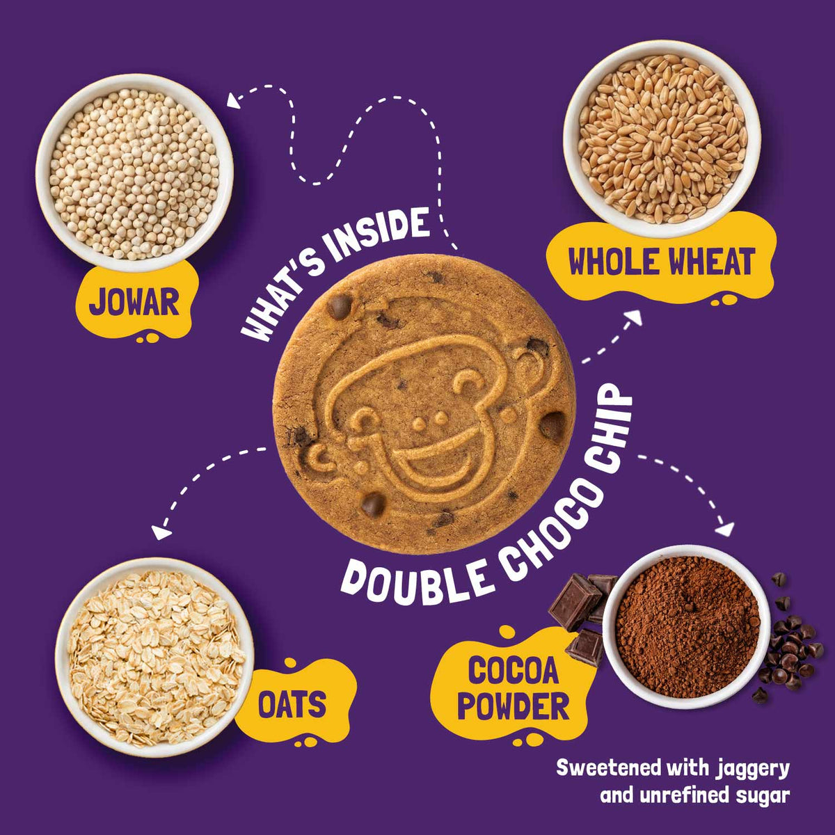 Slurrp Farm Cookies Double Choco Chip Cookies I Yummy Multigrain Biscuits