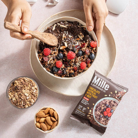 Chocolate Oats with Millets, Flax seeds, Almonds | 100% real cocoa | 50g