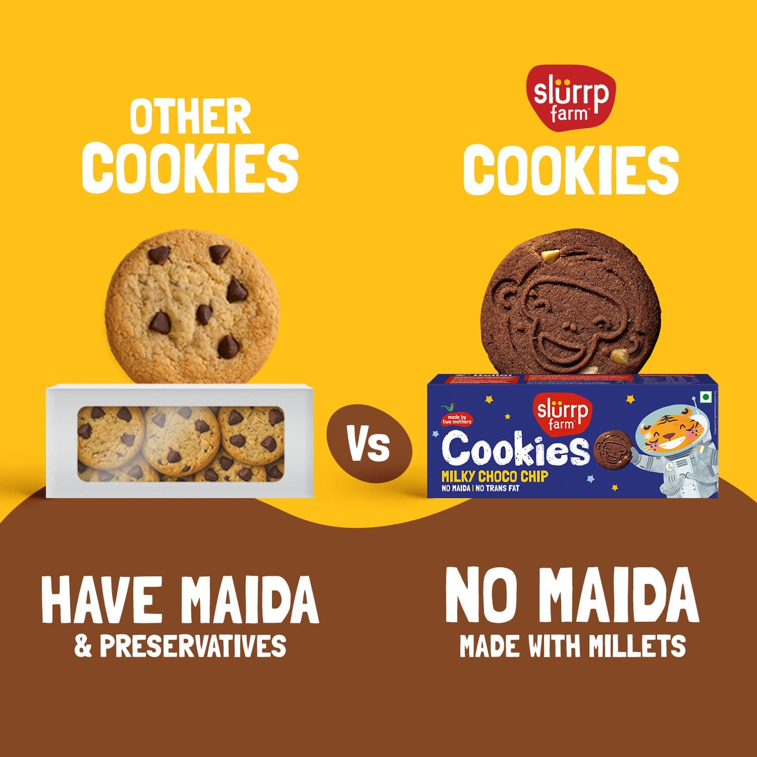 Slurrp Farm Cookies Milky Choco Chip Cookies I Yummy Biscuit