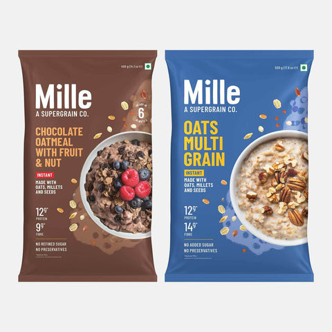 Instant Oats Combo: Mille Chocolate Oats & Mille Multigrain Oats