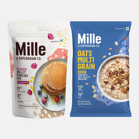 Mille Classic Pancake Mix & Mille Multigrain Oats Breakfast Combo