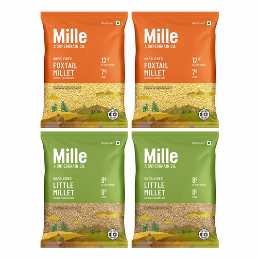 Mille Website Weight Loss Combo - 2 Little Millet Grains + 2 Foxtail Millet Grains