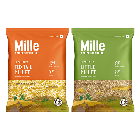 100% Whole Grains Combo - Little Millet & Foxtail Millet x 2