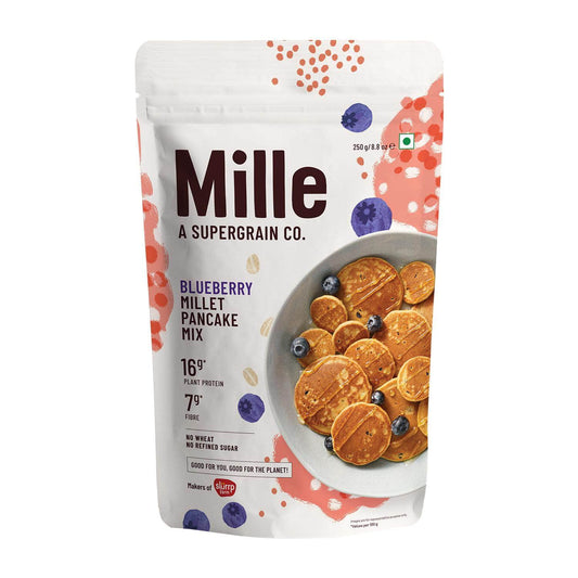 Mille Supergrain Blueberry Pancake mix | Real blueberries | No maida, 16g Protein