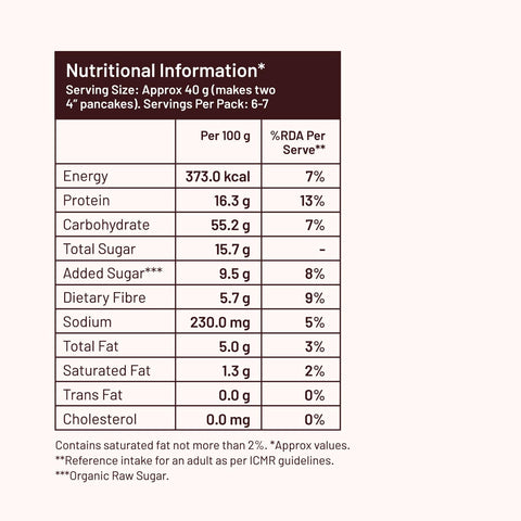 Chocolate Pancake mix | 100% Real cocoa | No Maida, 16g Protein