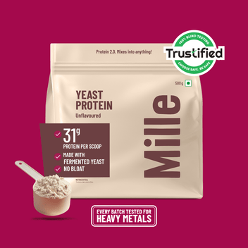 Slurrp Farm MSD Protein Mille Plant Protein | 31g/Scoop | Unflavoured | Fermented Yeast Protein | No Bloat I Vegan  | 500g