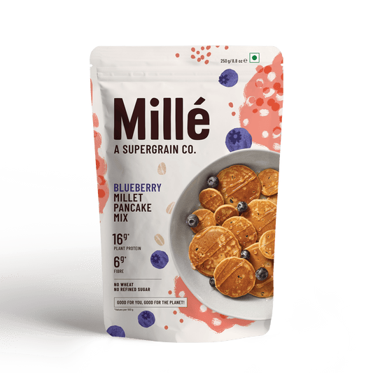 Mille : Blueberry Millet Pancake Mix