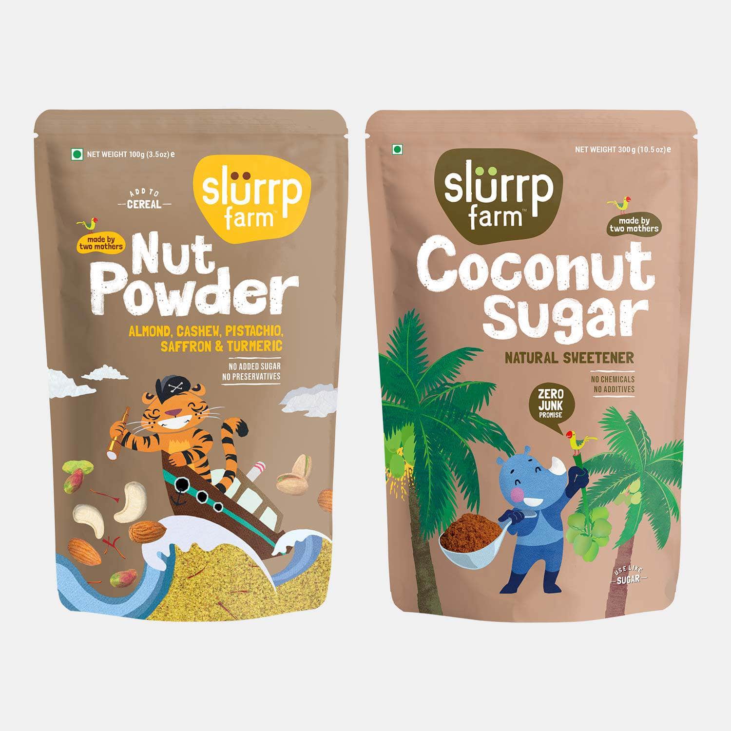 Slurrp Farm wk_wallet pack of 1 Nut Powder & Coconut Sugar Combo for Kids 100% Natural | Immunity Booster | Winter Superfood