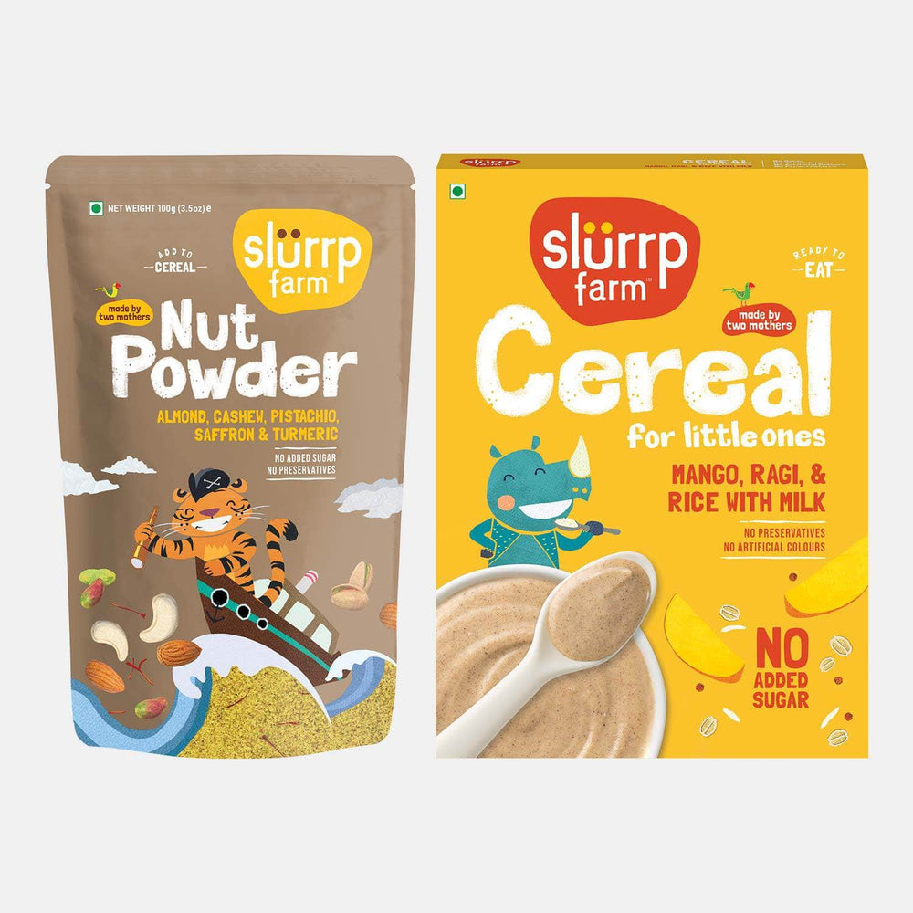Mango, Ragi & Rice Cereal + Nut Powder Winter Combo | No Added Sugar