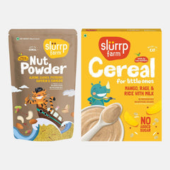 Mango, Ragi & Rice Cereal + Nut Powder Winter Combo | No Added Sugar | Immunity Booster