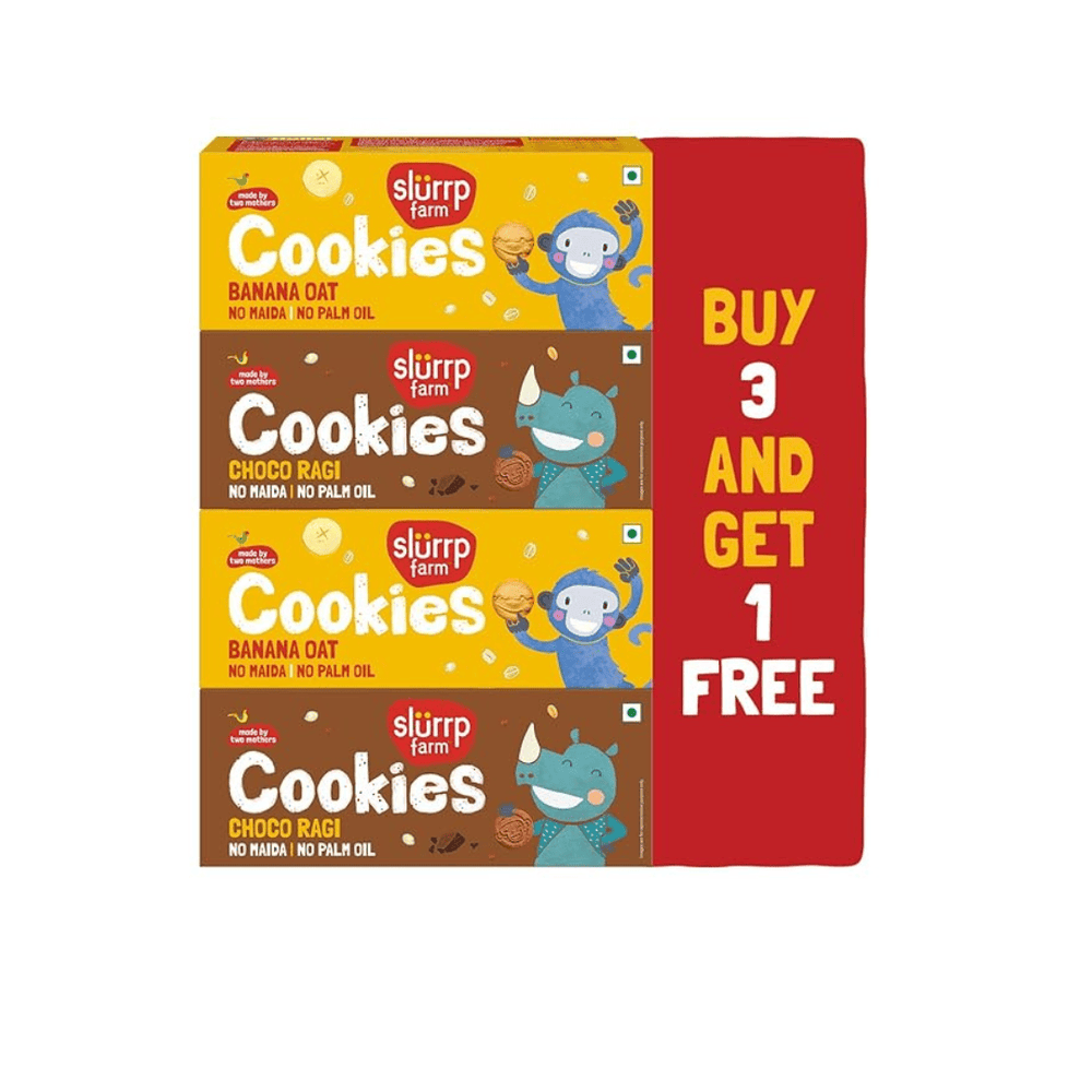 Choco Ragi & Banana Oat Multigrain Cookies | Buy 3 Get 1 Free | Super Saver Pack