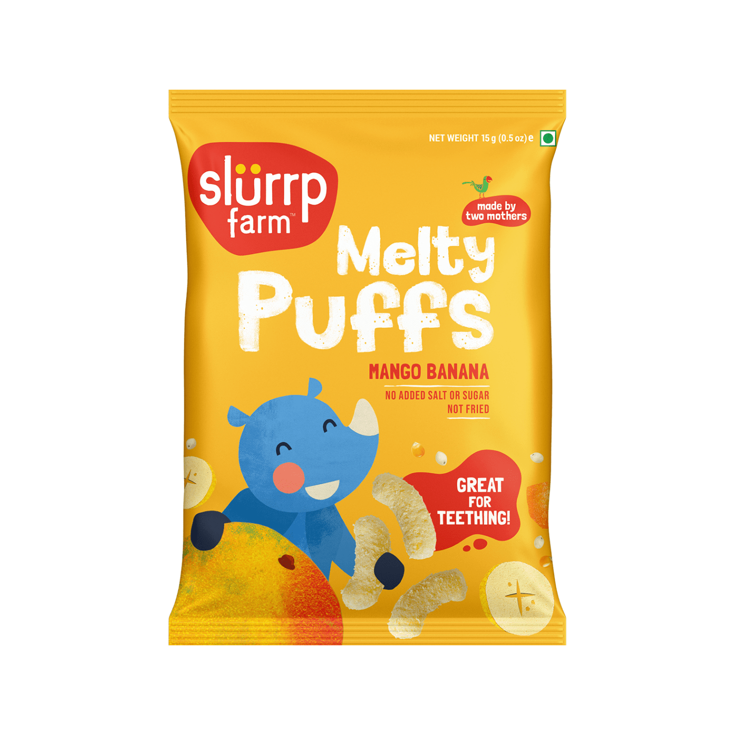 Slurrp Farm Puffs Teething Millet Puffs - Mango & Banana Flavour