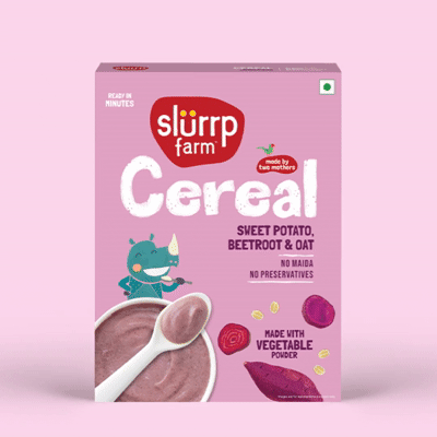 Slurrp Farm Cereal Sweet Potato, Beetroot & Oat Cereal with Milk