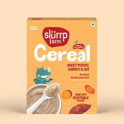 Slurrp Farm Cereal Sweet Potato, Carrot & Oat Cereal with Milk