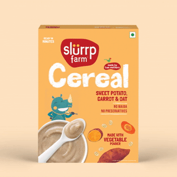 Slurrp Farm Cereal Sweet Potato, Carrot & Oat Cereal with Milk