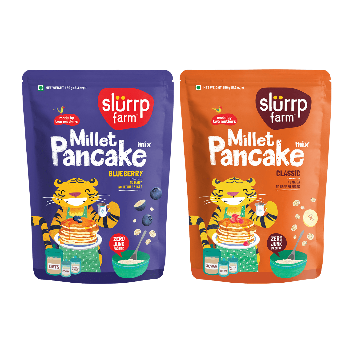 Slurrp Farm Blueberry & Classic Combo: Millet Pancake (Pack of 2)