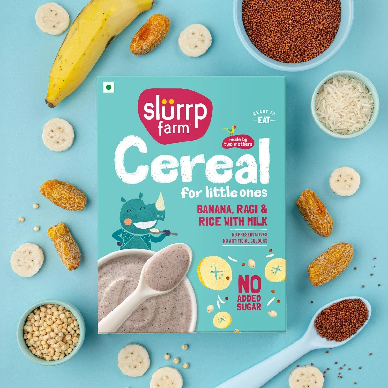 Slurrp Farm Cereal pack of 1 Banana, Ragi and Rice Cereal with Milk