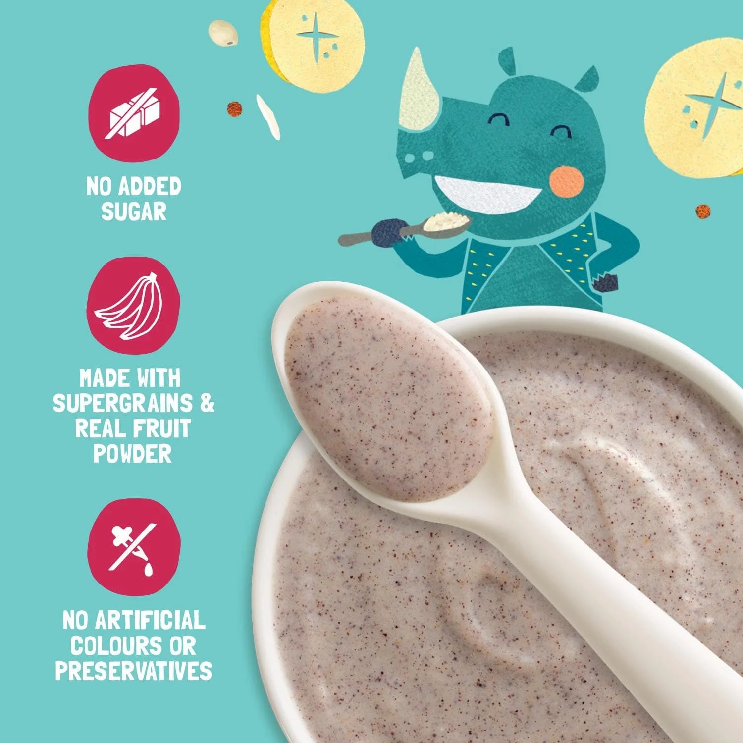 Slurrp Farm Cereal pack of 1 Banana, Ragi and Rice Cereal with Milk