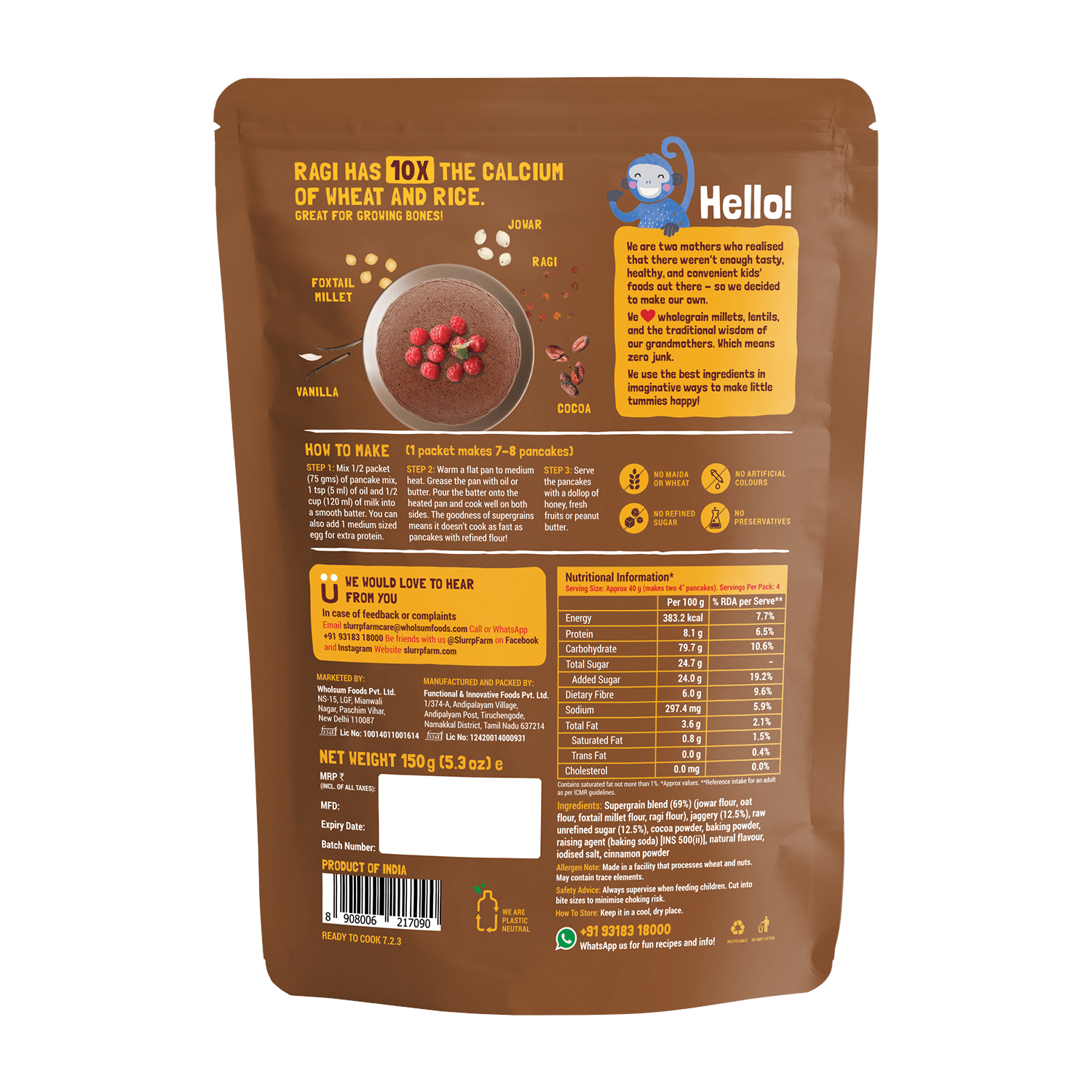 Slurrp Farm Chocolate Pancake Chocolate Millet Pancake