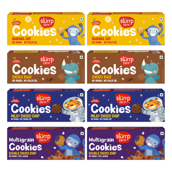Slurrp Farm Cookies Cookies Mega Variety Pack of 8 | Super Saver Pack
